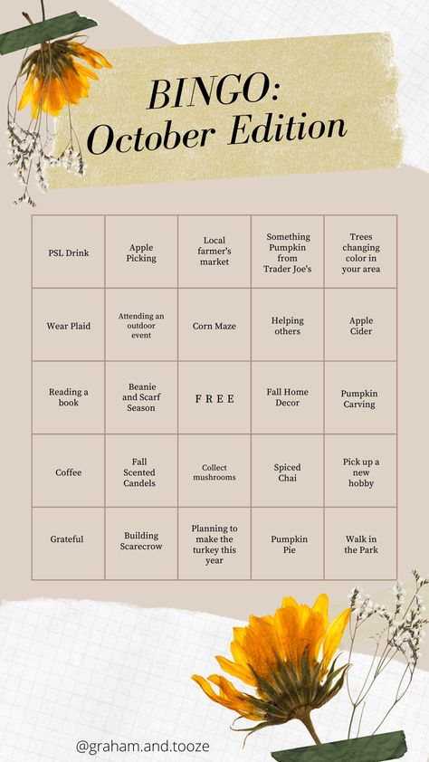 ***Winners have been announced on Instagram!*** Remember our Bingo post from September?⁠ The contest is still on until 10/27. ⁠So get your screenshots ready to win a fall G&T bundle ✅🌻 ⁠ Here's how to play:⁠ ⁠ 🍂 Take a screenshot ⁠of the bingo board⁠ 🍂 Post your board in your IG Stories, marking off all of your favorite fall activities until you hit "bingo"⁠ 🍂 Tag us when sharing so we see it... 3 lucky winners get a fall bundle! 😉⁠ ⁠ *This contest is not associated with Pinterest Autumn Bingo, Fall Bingo, Grow As A Person, Habits To Adopt, Bingo Board, Maintain Weight, Fallen Book, Beautiful Notebooks, Digital Detox