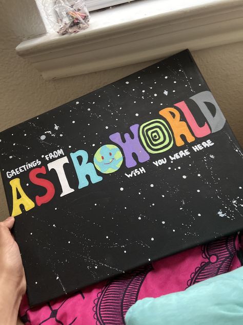 Gallery Dept Canvas Painting, Astro World Painting, Astroworld Painting, Y2k Painting Ideas On Canvas, Painting Ideas Y2k, Cool Painting Ideas Trippy, Y2k Canvas Painting, Hypebeast Painting, Easy Trippy Canvas Painting