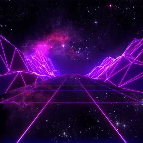 Neon Animation, Vaporwave Banner Gif, Purple Vibe Gif, Neon Gif Background, Neon Purple Banner Gif, Synthwave Gif, Synthwave Art, Neon Nights, Travel Aesthetic