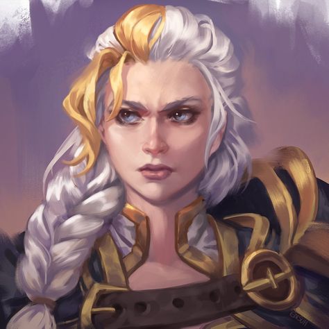 Jaina Proudmoore, Medium Armor, World Of Warcraft, Braids, Blonde, Crown, Hair, Gold, Plaits