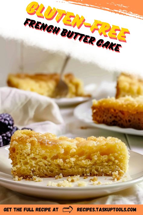 Indulge in the magnificent flavors of our Gluten-Free French Butter Cake. This decadent treat boasts a lush, buttery texture and a divine taste that will transport you straight to the heart of France, despite any dietary restrictions. Pin our recipe to enjoy a carefree guilty pleasure that's a delight for your tastebuds and perfect for all your gourmet Gluten-Free dessert needs. #GlutenFree #FrenchButterCake #GlutenFreeBaking #CakeLovers. Gluten Free Butter Cake, French Butter Cake, Pillsbury Gluten Free, Gourmet Gluten Free, Gluten Free Cake Mixes, French Butter, Butter Cake Recipe, Make Ahead Desserts, Leftover Cake