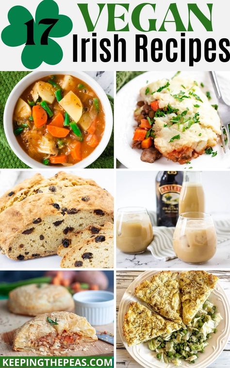 Vegetarian Saint Patricks Day Recipe, St Patrick’s Day Vegan Food, Vegan St Patricks Day Recipes Desserts, Vegan St Patrick’s Day, Irish Dinner Recipes Vegetarian, Vegan Irish Breakfast, Irish Beans Recipe, Irish Food Vegetarian, Irish Side Dishes Vegetables