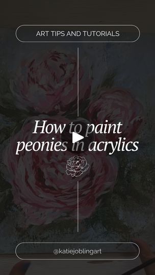 Do you love peony flowers?   Check out my latest art tutorial where I'll show you step-by-step how to bring these gorgeous flowers to life using acrylic paints! 🖌️ Perfect for beginners, you'll be amazed at how easy and fun it is to create your own peony painting! 💖  Go to www.katiejobling.com for the full step-by-step tutorial. | Katie Jobling Art | FreshlyRC · SUNFLOWER (Beat) How To Paint Peonies Acrylic Easy, Peony Painting Acrylic Easy, Katie Jobling, Peony Drawing, Peony Painting, Peony Flowers, Gorgeous Flowers, Using Acrylic Paint, Abstract Canvas Painting