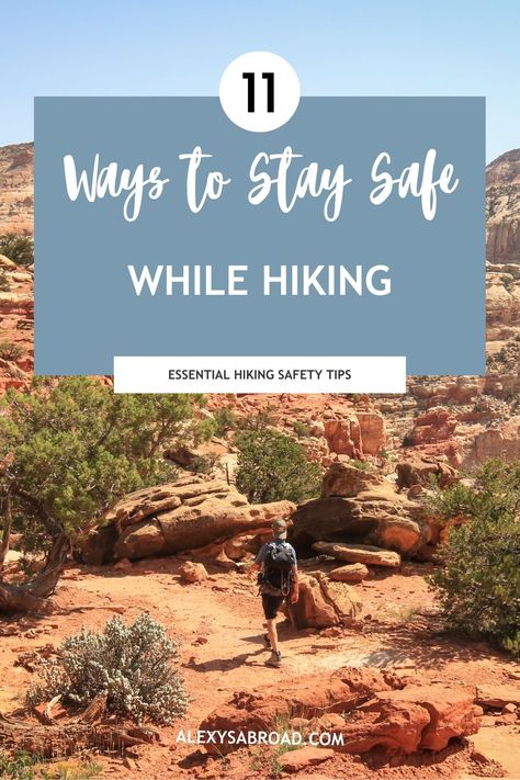 In this guide, I share eleven things you can do to stay safe while hiking. You'll learn important information on wildlife, gear, hydration, and more! Hiking Safety, Hiking Essentials, Hiking Guide, Safety Tips, Important Information, Stay Safe, Helpful Tips, Helpful Hints, You Can Do