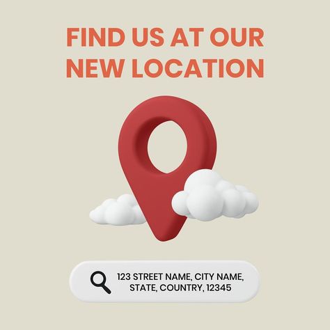 Location Instagram Post, Location Pin, Street Names, New Location, Us Map, Instagram Post Template, Post Templates, Design Vector, Instagram Template