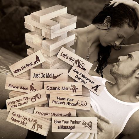 PartyBloxLLC - Etsy Game Couple, Stack Game, Jenga Game, Adult Valentines, Fun Drinking Games, Funny Valentines Gifts, Game For Adults, Valentinstag Party, Tower Games