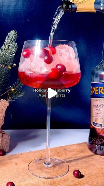 Melissa Macher on Instagram: "❄️🍷 Cranberry Aperol Spritz

This is one Christmas cocktail that I have on repeat all holiday season long. It’s a holiday twist on the classic Italian Aperol Spritz. 

Here’s how to make it:

2 ounces Aperol @aperolusa 
2 ounces cranberry juice cocktail
0.5 ounce lemon juice
3-5 ounces Prosecco
Rosemary and fresh cranberries for garnish (optional)

Instructions:
Add the Aperol and juice to a large wine glass or spritz glass filled with ice. Top with prosecco and garnish with rosemary and/or fresh cranberries, if desired.

Glassware 🍷: @viskicraft 

#christmas2024 #christmascocktail #holidayideas #aperolcocktail #cocktailrecipe" Cranberry Juice Cocktail, Large Wine Glass, Christmas Cocktail, Fresh Cranberries, Aperol Spritz, Cranberry Juice, On Repeat, Classic Italian, Lemon Juice