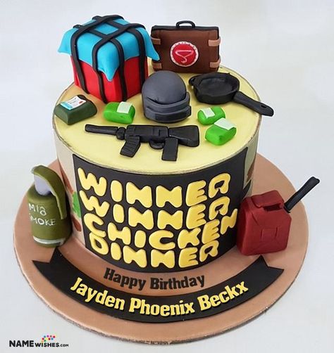 Pubg Theme Cake, Cake Designs For Boy, Birthday Cake With Name, Ice Cream Birthday Cake, Cake With Name, Cake For Husband, Birthday Baking, Online Cake Delivery, Birthday Cake For Him