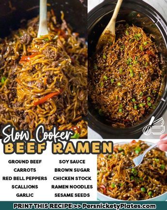 Crockpot Beef Ramen Noodles, Slow Cooker Beef Ramen Noodles, Crockpot Ramen Recipes, Slow Cooker Ramen Recipes, Crockpot Ramen, Slow Cooker Beef Ramen, Slow Cooker Ramen, Beef Ramen Noodles, Asian Entrees