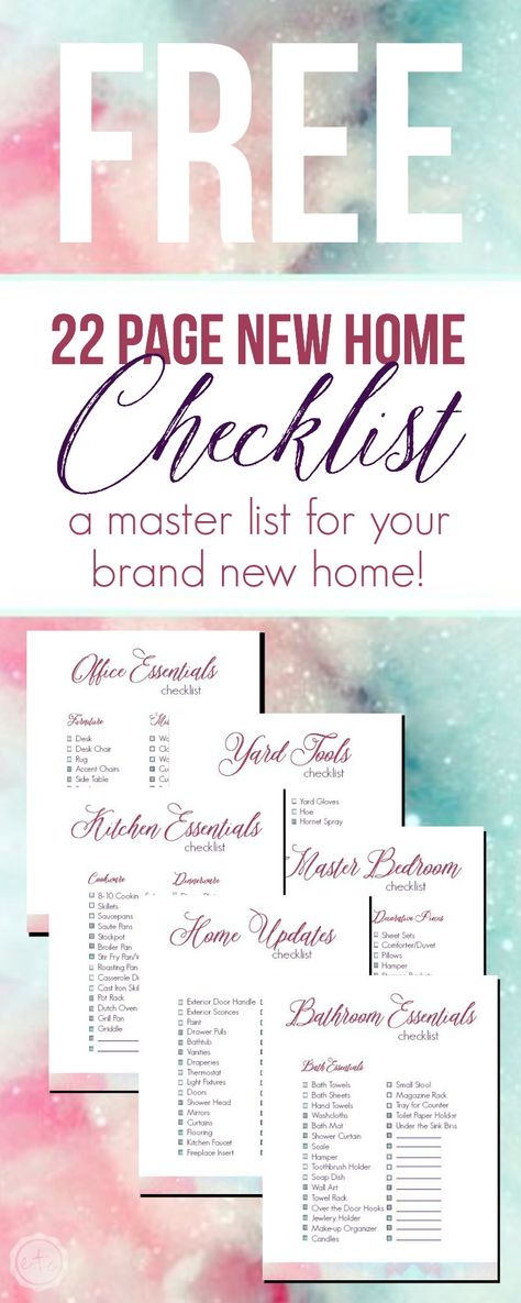 Bathroom Essentials Checklist, Bedroom Checklist, Home Checklist, New Home Checklist, Tie The Knot Wedding, Home Binder, Planning Checklist, House Blueprints, Wedding Registry