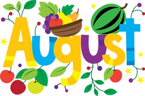 August Clipart, Preschool Center Signs, Calendar Clipart, 2024 Calendar Printable, Arts Month, August Calendar, Preschool Centers, Calendar Pictures, Calendar Download