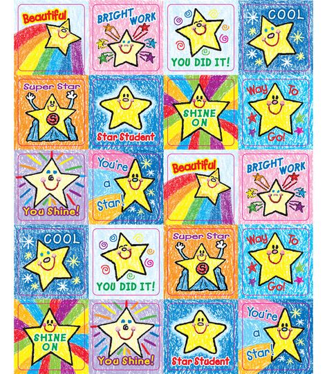 Stars Motivational Stickers Product Image Praise Stickers, Classroom Awards Certificates, Student's Day, Words Stickers, Classroom Awards, Perfect Attendance, Motivational Stickers, Preschool Classroom Decor, Carson Dellosa