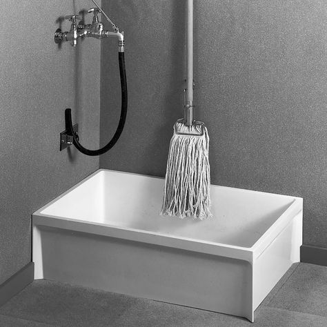 MSB3624 36″ X 24″ Molded Stone Mop Basin | FIAT Products Slop Sink, Mop Sink, Creative Kitchen Gadgets, Wash Room, Dog Washing Station, Pole Barn House Plans, Bathroom Drain, Laundry Room Inspiration, Metal Barn