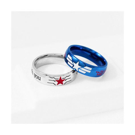 STUCKY Ring Winter Soldier Captain America Stainless Steel, Stucky... ($25) ❤ liked on Polyvore featuring jewelry, rings, blue jewelry, stainless steel jewellery, blue ring, blue engagement rings and blue stainless steel ring Wedding Rings Blue, Winter Soldier Captain America, Marvel Jewelry, Geek Style, Rings Blue, Marvel Clothes, Bucky And Steve, Blue Engagement Ring, Fandom Fashion