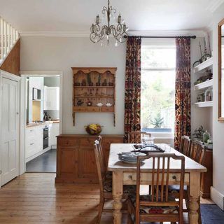 Victorian Terrace Dining Room, Victorian Dining Room Decor, Pine Furniture Makeover, Dining Room London, London Terrace House, Victorian Terrace Interior, Terrace Interior, Dining Room Victorian, Victorian Terrace House