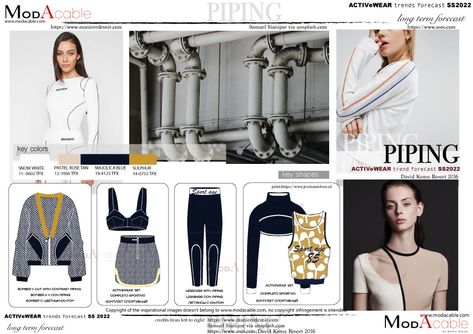 SS 22 active trend Piping - ModaCable Kidswear Trends, Activewear Trends, Sportswear Trends, Fashion Trend Forecast, Kids Blouse, Homewear Woman, Athleisure Trend, Pin Up Outfits, Fashion Forecasting