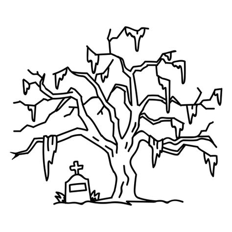 Spooky haunted cemetery tree PNG Design Cemetery Drawing, Cemetery Illustration, Haunted Cemetery, Beach Illustration, Tree Png, Design Ad, Png Design, Gradient Color, Svg Design