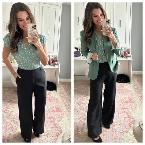 Great look for work this spring - Use code CANDACE10 to save 10% off my top, blazer, and pants. Everything is true to size. Wearing a small in the top, blazer, and pants. #justpostedblog #ShopStyle #shopthelook #MyShopStyle #OOTD #LooksChallenge #ContributingEditor #Lifestyle Work Flow, Office Outfits Women, Cap Sleeve Top, Notch Collar, Work Looks, Outfits Women, Work Attire, Daily Look, Office Outfits