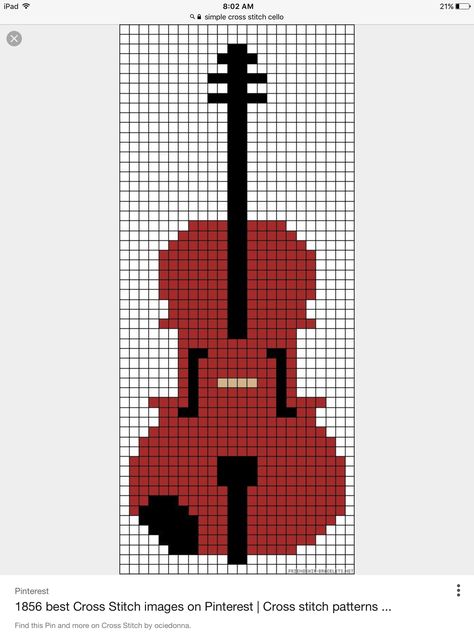 Violin Cross Stitch, Cross Stitch Love, Crochet Handbags Patterns, How To Start Knitting, Perler Beads Designs, Perler Bead Art, Fuse Beads, Cross Stitch Patterns Free, Crochet Handbags