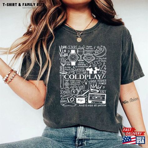 Coldplay Shirt T-Shirt Unisex Check more at https://tshirtfamilygift.com/product/coldplay-shirt-t-shirt-unisex/ Coldplay Shirt, Coldplay Shirts, Band Tour Shirt, Hymn For The Weekend, Shirts Vintage, Vintage Rock, Coldplay, Gift Items, Tour Shirt