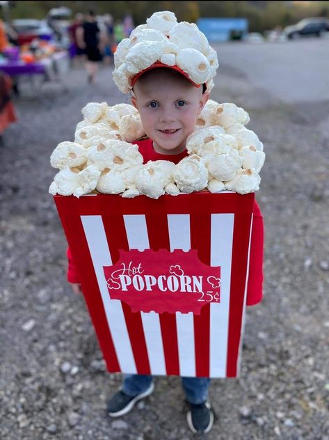 Popcorn Costume Diy, Toddler Costume Ideas, Halloween Costumes Kids Homemade, Popcorn Costume, Fancy Dress Costumes Kids, Hairstyles For Black Girls Kids, Clever Halloween Costumes, Diy Costumes Kids, Homemade Halloween Costumes