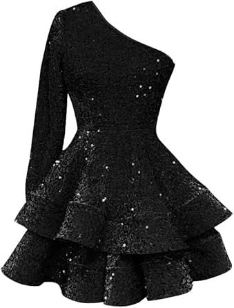 Birthday Dresses Black, Short Sparkly Dresses, One Shoulder Homecoming Dress, Prom Dresses Long Sleeve, Strapless Homecoming Dresses, Homecoming Dresses For Teens, Sneaker Ball, Sparkly Dresses, Black Sparkly Dress