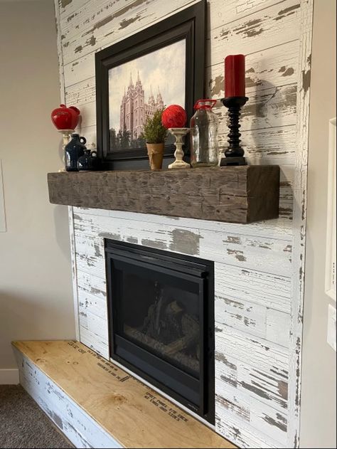 New Fireplace Mantel 8 by 8 and 60 Long Solid Wood Pine Hand Hewn Customizable - Etsy Fireplace Hole Ideas, Shiplap Living Room Farmhouse Style, Fireplace Upgrade, Diy Shiplap Fireplace, Fireplace Makeovers, Modern Farmhouse Fireplace, Custom Fireplace Mantels, Tv Regal, Rustic Fireplace Mantels