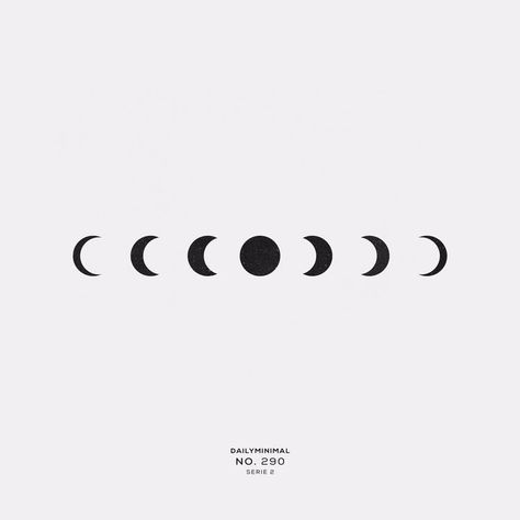 Moon Phases Design, Daily Minimal, Moon Phases Tattoo, Pola Tato, Tato Henna, Hand Logo, Makeup Eyes, Symbolic Tattoos, Minimal Tattoo