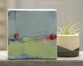 Painting Apartment, Small Abstract Painting, Art Miniature, Painting Small, Abstract Art Inspiration, Contemporary Abstract Art, Paintings I Love, Abstract Landscape Painting, Mini Paintings