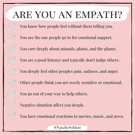 Are you an empath? Or have you ever wondered what an empath is? Tag/Share with friends who may also be Empaths. An empath is a someone who has a heightened sense for feeling emotional energy. This means you frequently feel the intensity of other people’s emotions. Here’s a list of things you may experience as an empath. Empath Self Care, Intuitive Quotes, Dark Empath, Cleansing Spells, Empath Traits, Empath Abilities, Intuitive Life Coach, Higher Vibration, Emotional Energy