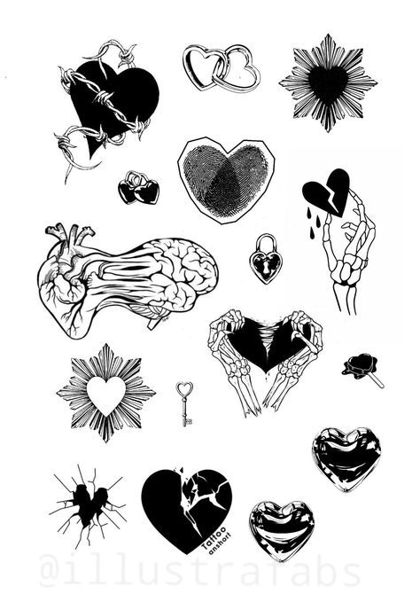 Dark Heart Tattoo Ideas, Skull Mini Tattoo, Hair Stamps, Chest Tattoo Stencils, Feminine Skull Tattoos, Small Girly Tattoos, Surreal Tattoo, Flash Tattoo Designs, Floral Tattoo Sleeve