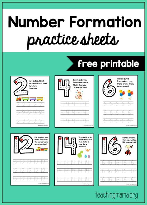 number rhyme practice sheets Number Formation Worksheets, Number Printing Practice, Maths Preschool, Printing Worksheets, Number Book, Number Practice, Teaching Mama, Number Writing, Number Formation