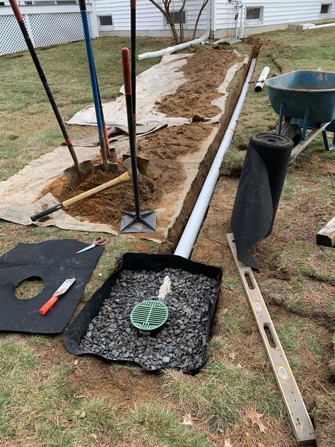 33+ Images How to Install Drainage Ideas for Around Exterior House, Yard, Landscape, and Foundation Drainage Solutions Landscaping, Yard Drainage System, Sump Pump Drainage, Downspout Drainage, Foundation Drainage, Drainage Ideas, Yard Drain, Gutter Drainage, Backyard Drainage