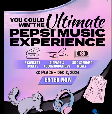 🎉Contest ALERT🎉


 Win tickets to Taylor Swift's Eras Tour in Vancouver BC (Flights,Hotel,Tickets) $10,000

.Contestscoop Canada 👉👉 https://www.contestscoop.com/pepsi-music-contest/


#contestscoop #CAN🇨🇦 #sweepstake #giveaway #canadacontest #canadiangiveaway

Good luck!~ 🍀

Beaches Elf On The Shelf Holiday Countdown Eras Tour Giveaway, Taylor Swift Concert Tickets, Taylor Swift Concert Tickets Aesthetic, I Will Get Eras Tour Tickets, Music Contest, Cash Gift Card, School Giveaways, Win Cash Prizes, Instagram Contest