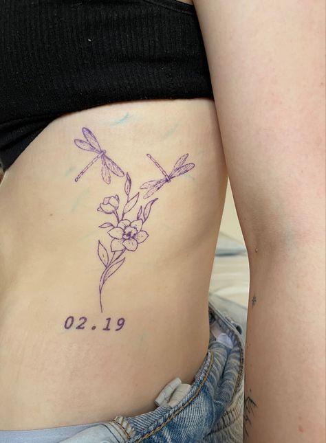 Flowers And Dragonfly Tattoo, Dragon Fly With Flowers Tattoo, Dragonfly On Flower Tattoo, Dragon Fly And Flower Tattoo, Dragonfly With Flowers Tattoo, Dragonfly And Flower Tattoo, Flower Fine Line Tattoo, Fine Line Dragonfly Tattoo, Flower Fine Line