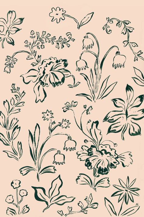 Emily Isabella, Motif Art Deco, Artfully Walls, Artist Wall, Motif Vintage, Wood Cut, Arte Inspo, Floral Illustrations, Photo Canvas