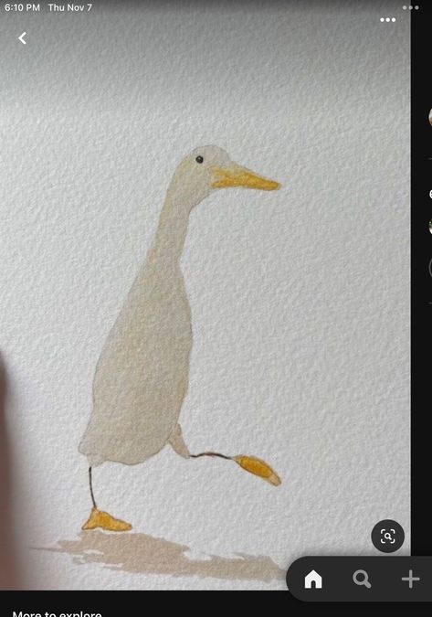 Simple Things To Paint Watercolor, Duck Pottery Painting, Bird Gouache, Watercolour Duck, Watercolor Ducks, Watercolor Art Canvas, Goose Illustration, Watercolour Ideas, Watercolour Inspiration