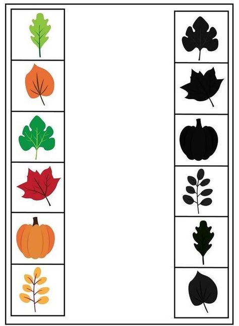 Preschool Leaf Science Activities, Autum Kindergarden Activities, Autumn Kindergarten Activities, Autumn Worksheets For Kids, Autumn Worksheet, Preschool Activities Printable, Kindergarten Portfolio, Thanksgiving Crafts Preschool, Preschool Crafts Fall