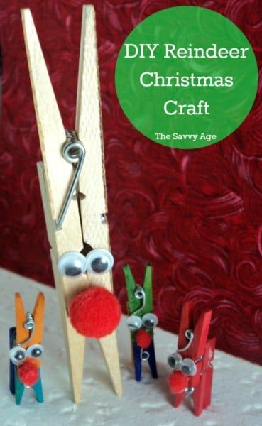 Jingle & Mingle Craft Idea Christmas Reindeer Craft, Reindeer Clothespin, Clothespin Christmas, Reindeer Crafts, Diy Reindeer, Clothespin Crafts Christmas, Christmas Clothespins, Dollar Store Christmas Crafts, Christmas Reindeer Decorations