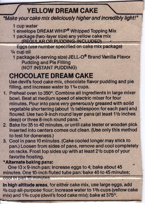 Cake - Chocolate Dream | Eudaemonius | Flickr Dream Whip Cake Recipe, Lollie Cake, Chocolate Dream Cake, Baking Deserts, Newspaper Recipes, Holiday Candy Recipes, Retro Rooms, 4 Cake, Dream Whip