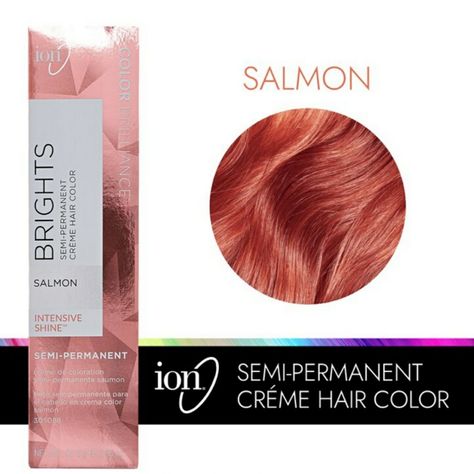 Ion Color Brilliance Semi-Permanent Hair New In Box With Tag Attached No Swatching Color: Salmon Gorgeous Pigment Avoid Allergic Reactions By Strand + Patch Testing 20-40 Minute Application Read & Follow Package Directions Our Fam Loves, Loves, Loves Online Tutorials = Educational Resource Top Rated Posh Ambassador Pro Level Tlc Extra Care Shipping Next Business Day Fastor Faster My Main Goal Is Your Satisfaction Smoke & Pet Free Closet + Salmon Hair, Ion Hair Colors, Ion Color Brilliance, Hair Colour Design, High Fashion Hair, Hair Color Orange, Redken Hair Products, Bright Hair Colors, Semi Permanent Hair Color