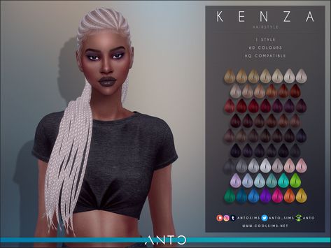 Kenza Hairstyle | Anto on Patreon Mods Sims 4, Sims 4 Black Hair, Pelo Sims, Sims 4 Collections, Sims Hair, Sims 4 Mods Clothes, Best Sims, Sims 4 Cas, Sims 4 Game