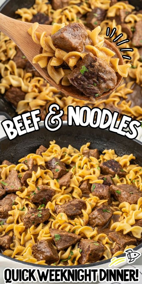 Beef Noodles Easy Beef And Noodles, Easy Beef And Noodles Recipe, Beef Chunks, Paleo Diet Meal Plan, Summer Recipes Dinner, Ground Beef Recipes For Dinner, Beef And Noodles, Beef Recipes Easy, Easy Beef