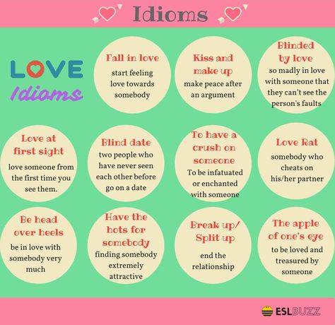 20 Fantastic Idioms about LOVE Idioms About Love, Common English Idioms, Common Idioms, Break A Leg, Esl Vocabulary, Improve Communication Skills, Idioms And Phrases, Phrasal Verbs, English Vocab