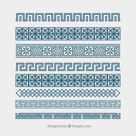 free greek vector ornament meander borders. Download thousands of free vectors on Freepik, the finder with more than a million free graphic resources Greece Design, Greek Font, Greece Fashion, Greek Pattern, Arsitektur Masjid, Greek Restaurants, Greek Design, Greek Culture, Greek Style