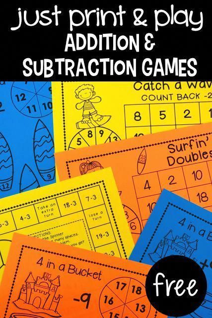 Addition And Subtraction Games, Subtraction Games, Math Fluency, Math Fact Fluency, Fast Finishers, Math Intervention, Fact Fluency, Math Tutor, 2nd Grade Classroom