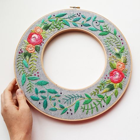 Embroidery hoop art birthday