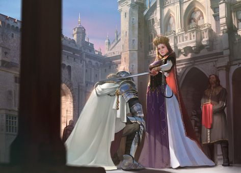 ArtStation - knight, park minji Queen And Her Knight, Knight And Queen, Knight Protecting Princess, Princess And Knight, Dragon Knight, Queen Art, Princess Art, Couple Art, Female Wrestlers