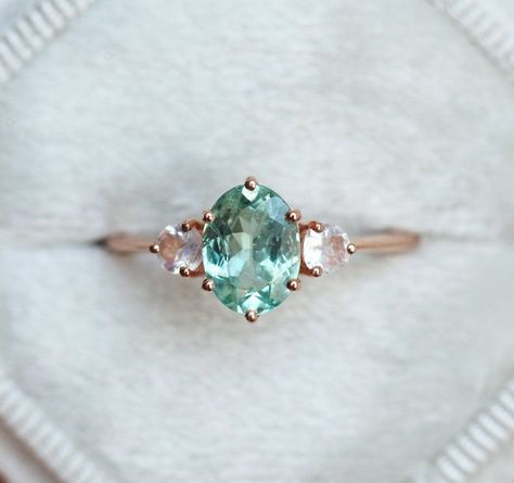 Large Engagement Rings, Diamond Alternative Engagement Ring, Tourmaline Engagement Ring, White Sapphire Engagement Ring, Ring Moonstone, Cute Engagement Rings, Engagement Ring Ideas, Moonstone Engagement, Moonstone Engagement Ring