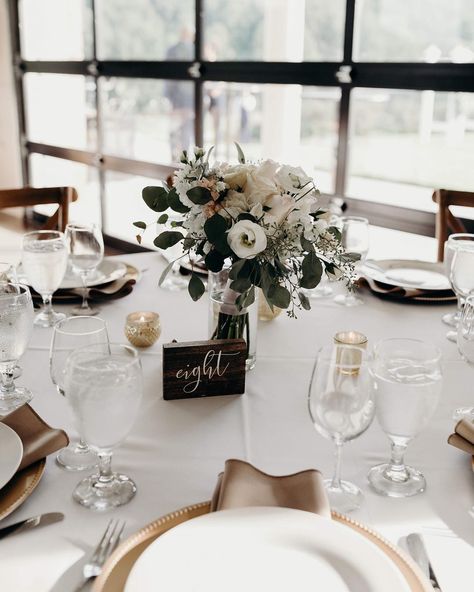 Gold Chargers under white china adds extra sparkle to your tables⠀ .⠀ .⠀ COUPLE | Kayla+Christopher⠀ VENUE | The Greystone Estate⠀ PHOTO | Vic Bonvicini⠀ FLORIST | A Sister’s Touch⠀ .⠀ .⠀ #gawedding #gaweddings #atlantaweddings  #northgawedding #northgeorgiawedding  #ballgroundweddings  #northGAweddingVenue #ngaweddingvenue #outdoorweddingvenue #TheGreystoneEstate #southernbride #simpleelegantwedding #rusticweddings #rusticelegance #elegantweddings #vintageweddings  #romanticweddings #relaxedwed North Ga Wedding Venues, Greystone Estate, Ga Wedding Venues, North Georgia Wedding, Gold Chargers, Simple Elegant Wedding, Simple Centerpieces, Southern Bride, Wedding Vision